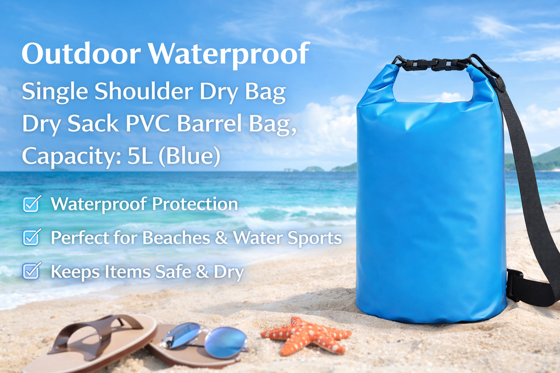 Stay Dry Anywhere: Outdoor Waterproof Single Shoulder Dry Sack PVC Barrel Bag (5L, Blue) Explained in Detail