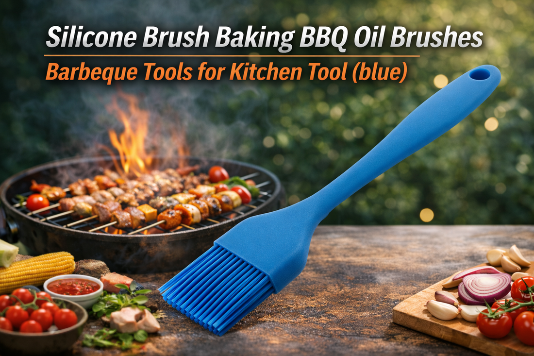 Silicone Brush Baking BBQ Oil Brush – A Must-Have Barbeque and Kitchen Tool (Blue)
