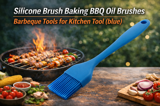 Silicone Brush Baking BBQ Oil Brush – A Must-Have Barbeque and Kitchen Tool (Blue)