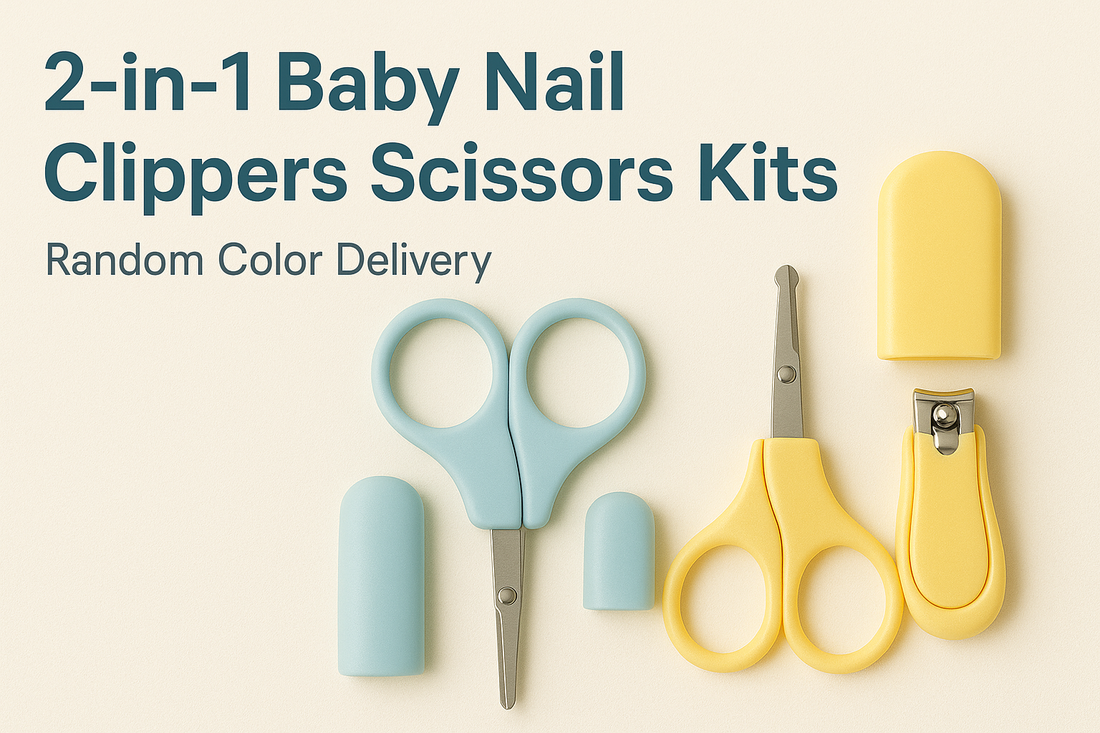 Baby Nail Scissors with Nail Clippers in a 2 in 1 Kit – Very Easy, Gentle, and Safe Nail Care for Newborns