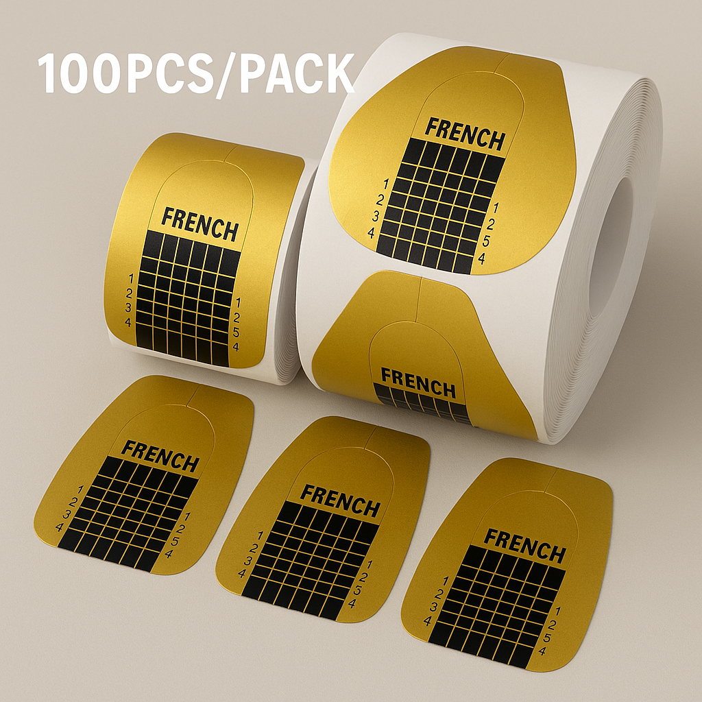 100 pcs/pack Professional French Nail Form Tips-Reusable Acrylic and Gel Extension Nail Stickers with Curl Form Design