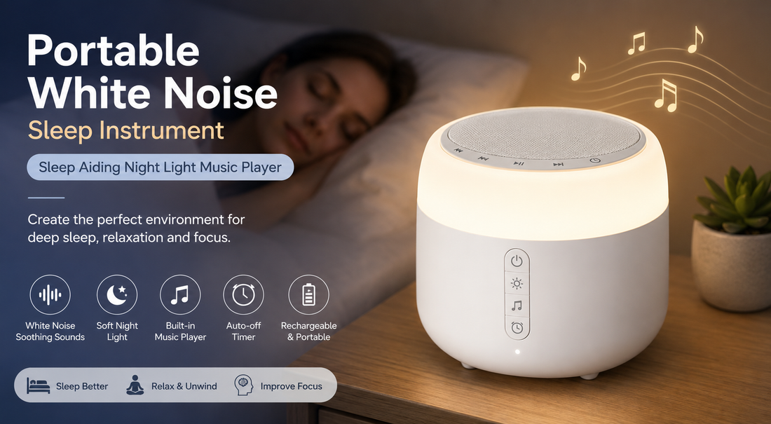 Portable White Noise Sleep Instrument Sleep Aiding Night Light Music Player White