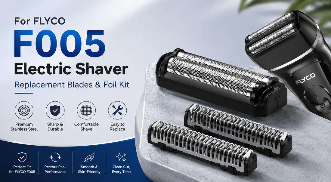 For FLYCO F005 Electric Shaver Replacement Blades & Foil Kit, 