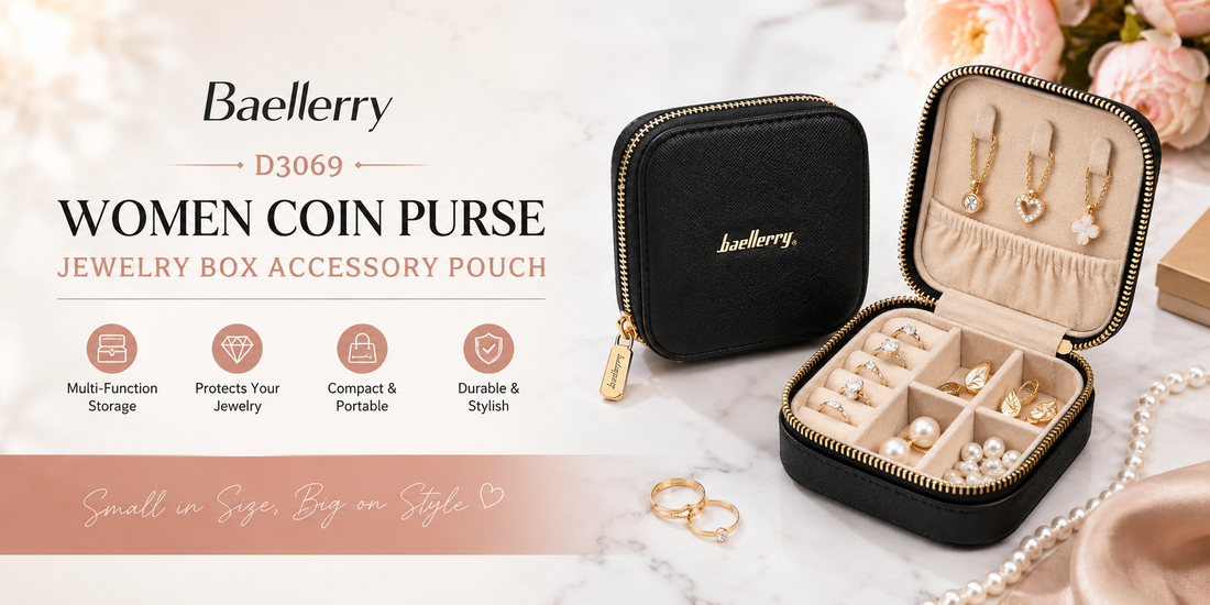 Baellerry D3069 Women Coin Purse Jewelry Box Accessory Pouch Black kind of combines