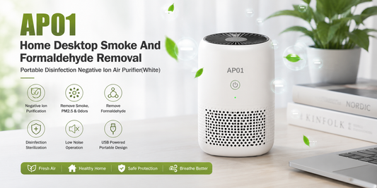 AP01 Home Desktop Smoke And Formaldehyde Removal Portable Disinfection Negative Ion Air Purifier