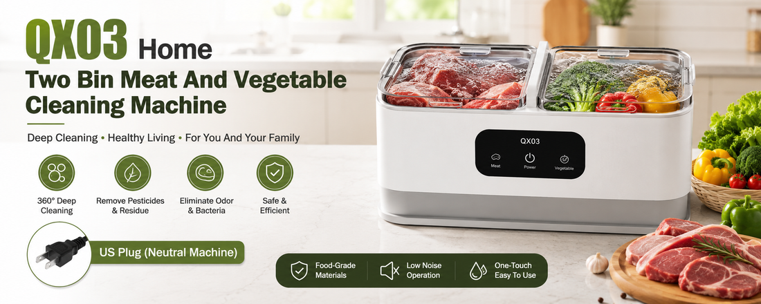 QX03 Home Two Bin Meat And Vegetable Cleaning Machine US Plug Neutral Machine