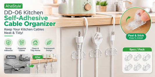 AhaStyle DD-06 6pcs kitchen self-adhesive cable organizer