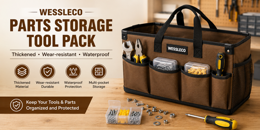 WESSLECO Thickened Wear-resistant Waterproof Parts Storage Tool Pack (Brown) 