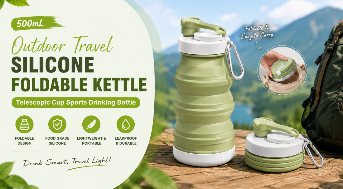 500mL Outdoor Travel Silicone Foldable Kettle Telescopic Cup Sports Drinking Bottle
