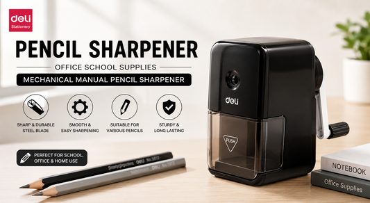 Deli Stationery Pencil Sharpeners Office School Supplies Mechanical Manual Pencil Sharpener Black