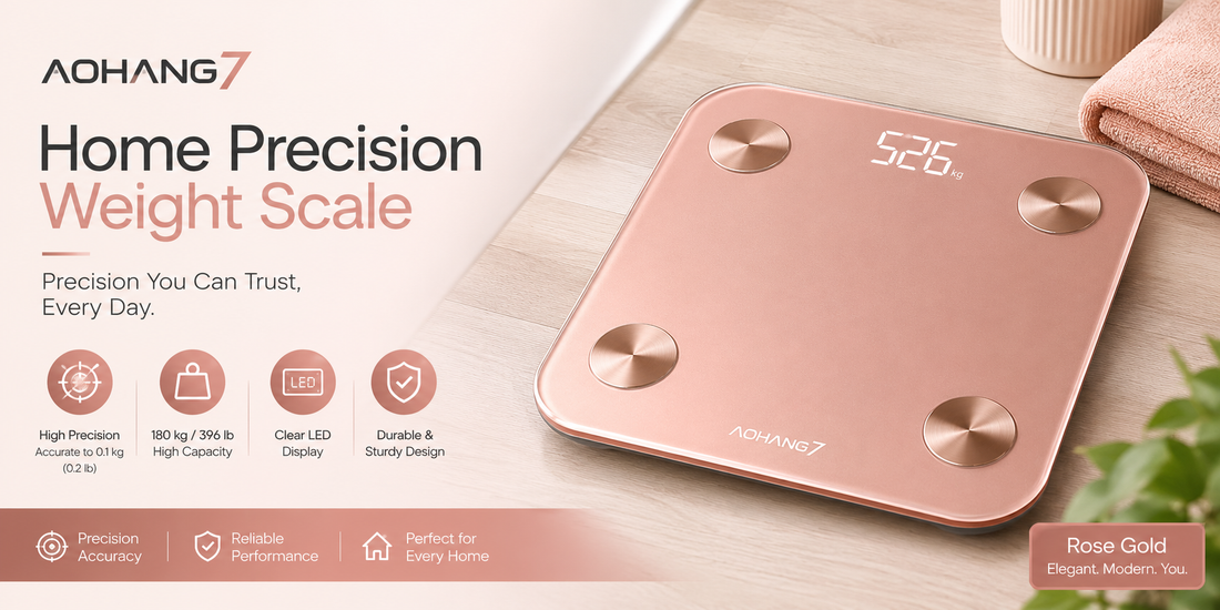 AOHANG7 Home Precision Weight Scale Rose Gold, combining elegant design and accurate weight measurement