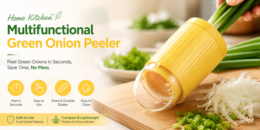 Elevate your cooking with this ultimate home kitchen multifunctional green onion peeler yellow tool