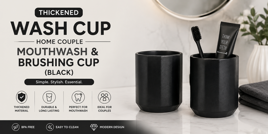 Upgrade Your Bathroom Routine with a Stylish Thickened Black Mouthwash Cup