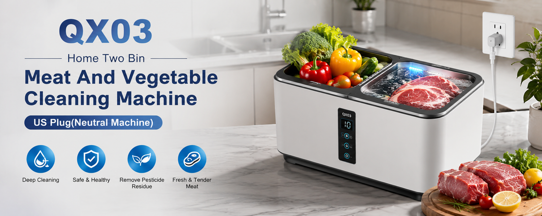 QX03 Home Two Bin Meat And Vegetable Cleaning Machine US Plug Neutral Machine