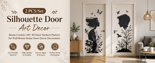 Turn Any Room Right Away with 2 PCS Silhouette Door Art Decor Creative DIY 3D Stickers