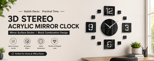 Modern Elegance Meets Function: Transform Your Space with a 3D Acrylic Mirror Wall Clock