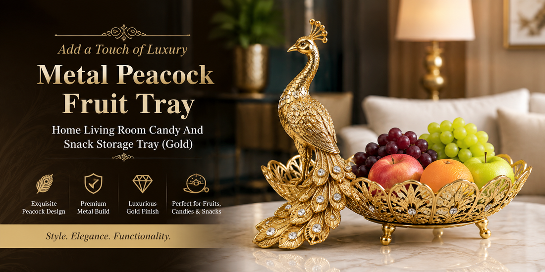 Elevate Every Gathering with that Luxurious Metal Peacock Fruit Tray for Home Living Room Candy and Snack Storage