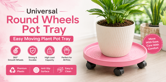 Universal Round Wheels Pot Tray Easy Moving Plant Pot Tray Garden Plate Plastic Stand