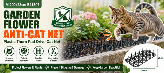 Protecting Gardens Naturally using the M 200x28cm B21307 Garden Flower Anti-Cat Net Plastic Thorn Pad