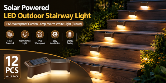 Transforming Outdoor Spaces with 12 PCS Solar Powered LED Outdoor Stairway Lights