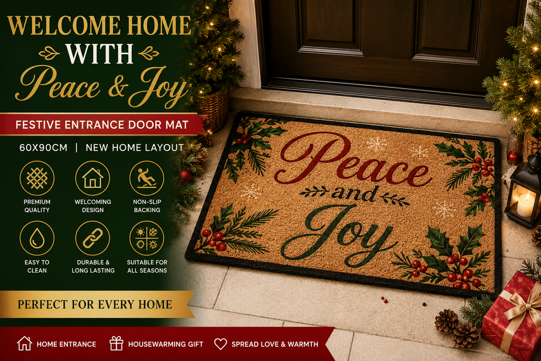 Elevate every festive welcome with that stylish 60x90cm festive entrance door mats