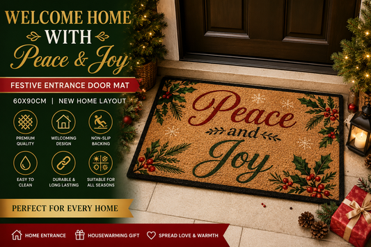 Elevate every festive welcome with that stylish 60x90cm festive entrance door mats