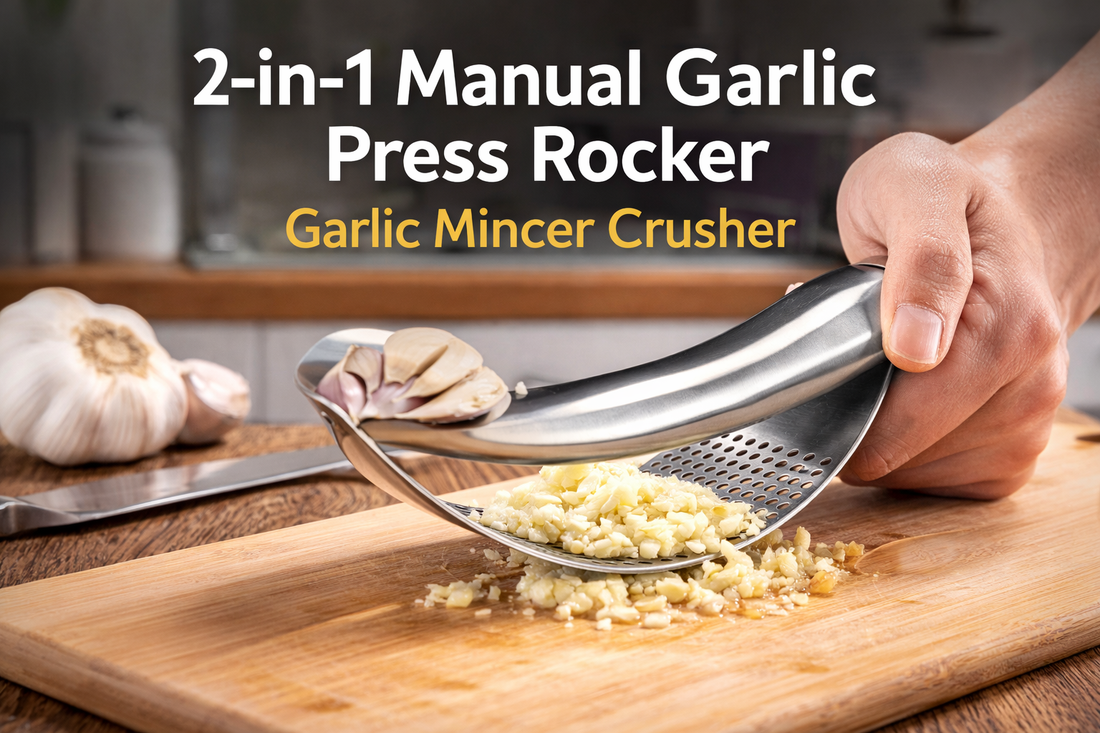 2-in-1 Manual Garlic Press Rocker: The Smart Tool for Effortless Garlic Mincing