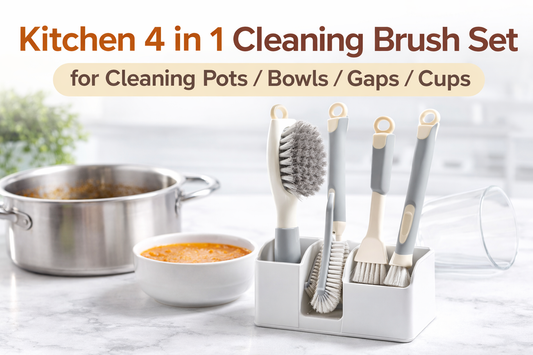 Kitchen 4 in 1 Cleaning Brush Set: The Ultimate Tool for Cleaning Pots, Bowls, Gaps, and Cups