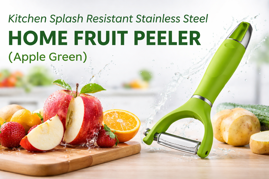 Kitchen Splash Resistant Stainless Steel Fruit Peeler (Apple Green) – Effortless, Mess-Free Peeling for Home Cooking