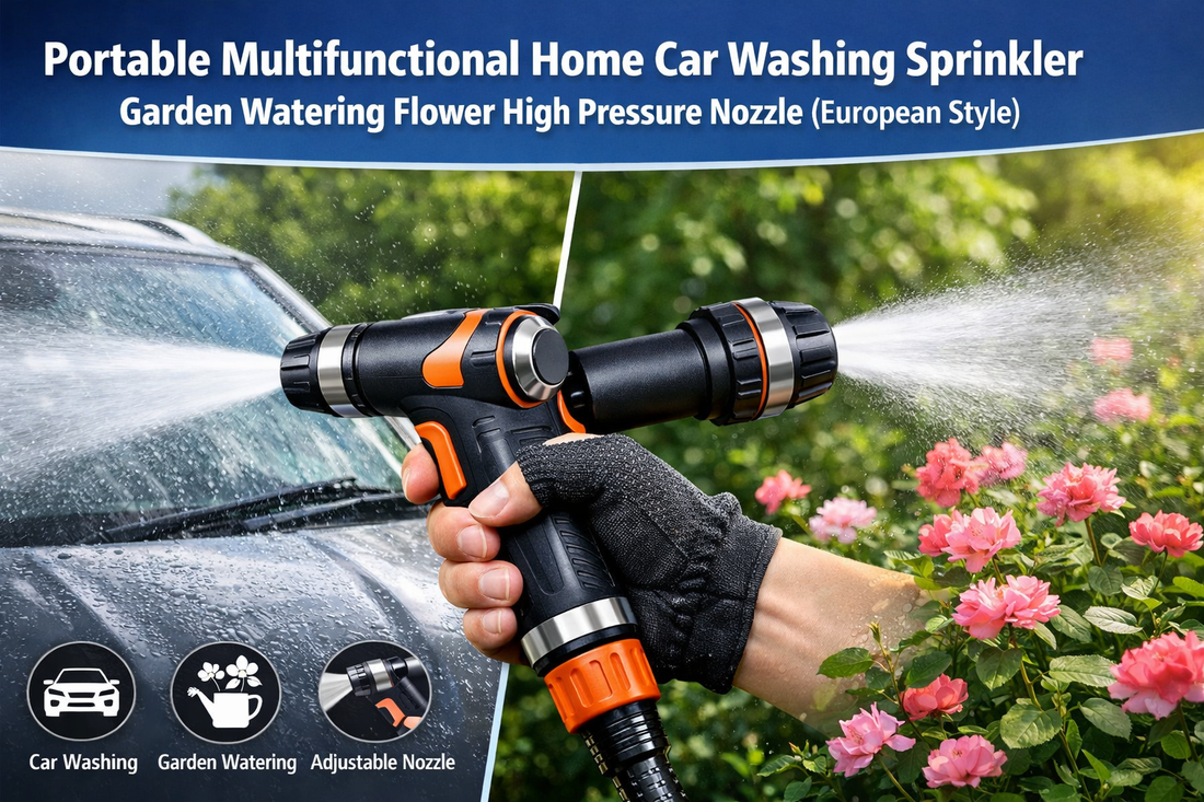 &nbsp;Multifunctional Home Car Washing Sprinkler Garden Watering Flower High Pressure Nozzle in European Style