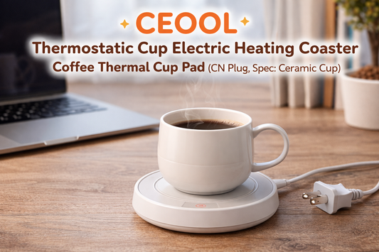 Never Drink Cold Coffee Again: CEOOL Electric Heating Coaster with Ceramic Cup