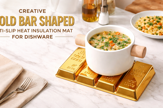 Protect Your Table in Style with the Creative Gold Bar Anti-Slip Heat Insulation Mat