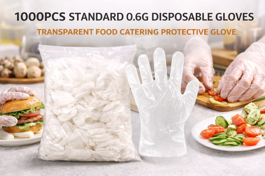 Maintain Kitchen Hygiene with 1000pcs Standard 0.6g Disposable Food Catering Gloves