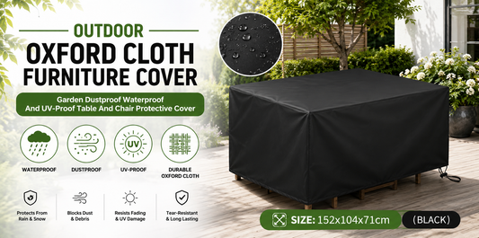 Ultimate Protection With Black Oxford Cloth Outdoor Furniture Covers For Your Garden Tables And Chairs