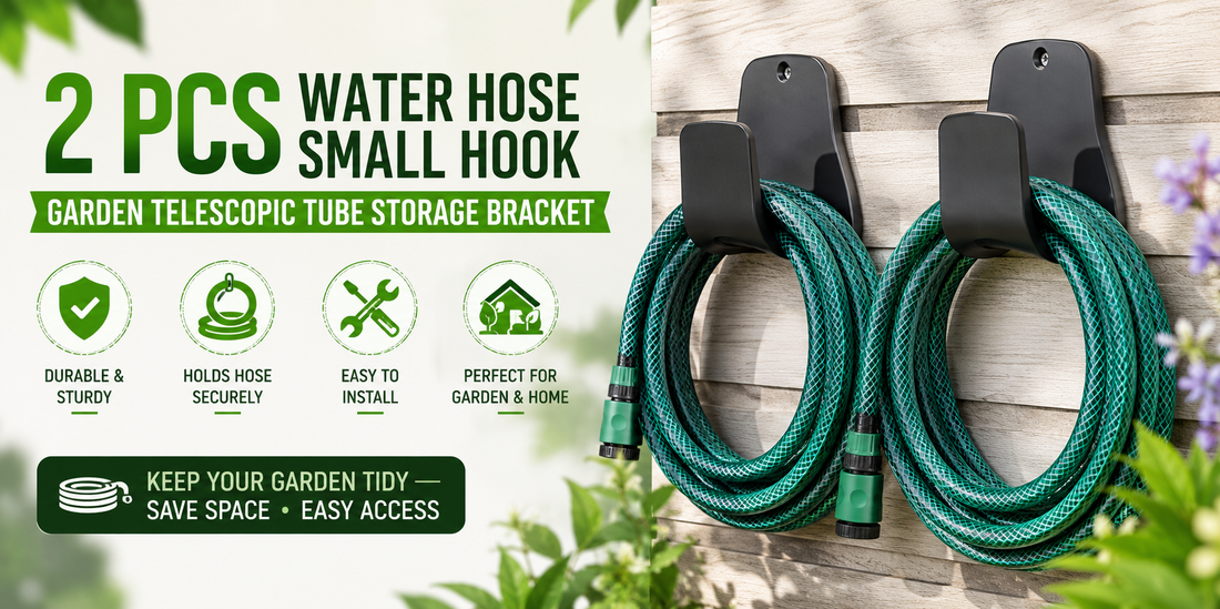 Organize your yard effortl essly with this long-lasting 2 PCS Water Hose small hook garden telescopic tube storage bracket