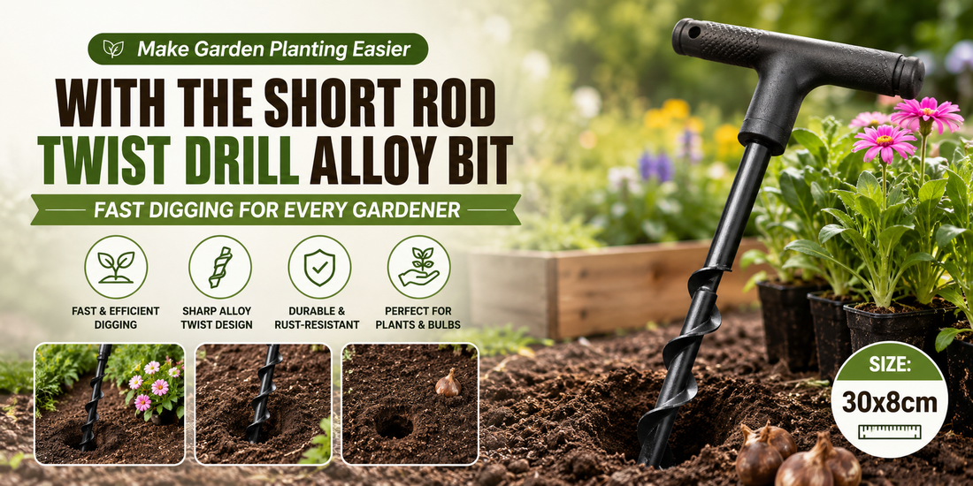 Make Garden Planting Easier with the Short Rod Twist Drill Alloy Bit – Fast Digging for Every Gardener