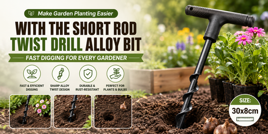 Make Garden Planting Easier with the Short Rod Twist Drill Alloy Bit – Fast Digging for Every Gardener