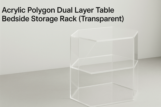 Luxury Clear Acrylic Geometric Dual-Layer Storage Rack-Multi-Use Polygon Design Shelf for Home or Office, Bathing Area, or Bedroom Multi-Organization Lure-Its Modern Appeal