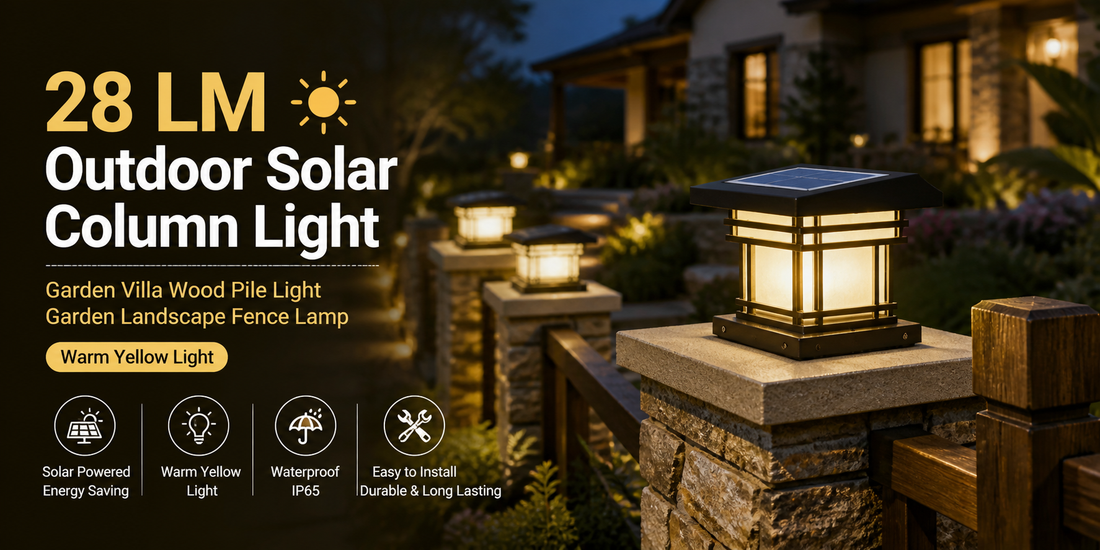 The Ultimate Guide to Enhancing Your Outdoor Space with the 28 LM Warm Yellow Solar Column Wood Pile Light for Villas and Gardens