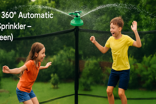 Trampoline 360 Degree Automatic Rotating Sprinkler Gardening Water Toy (Large, Green) – Fun Outdoor Water Play for Kids with Full Circle Spray and Garden Irrigation Functionality