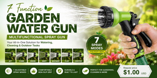 Transform Your Garden Routine With the 7 Function Multifunctional Water Spray Gun