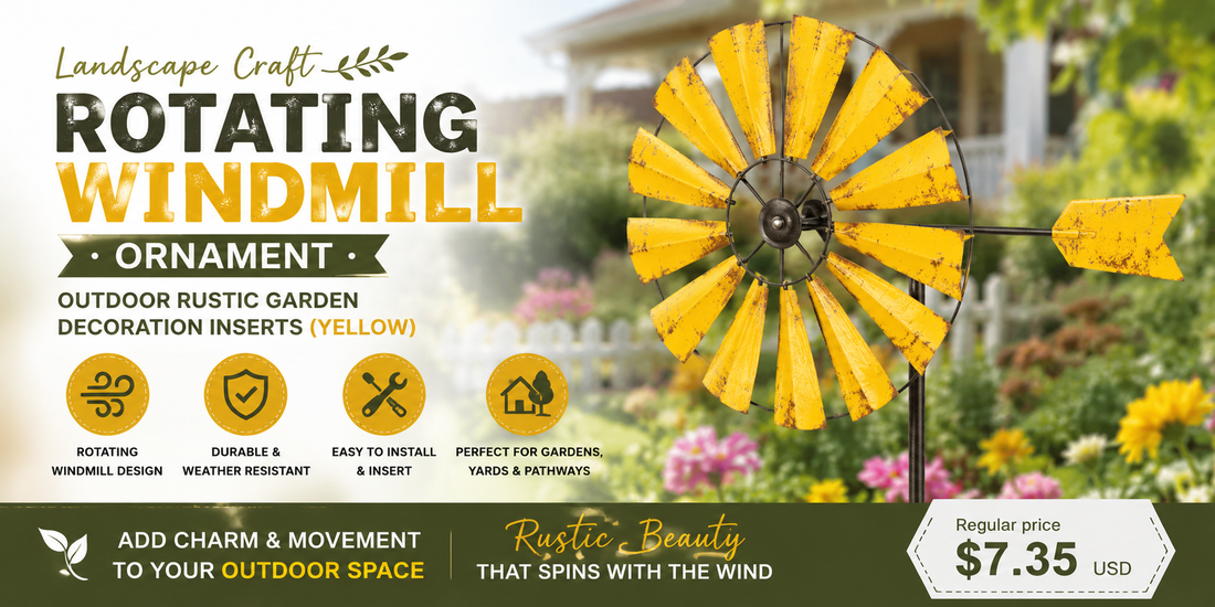 Add Rustic Charm to Your Yard With the Rotating Landscape Craft Windmill Ornament
