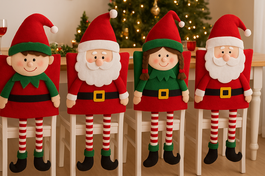 Festive Dining Delight: Transform Your Table with the A130 Elderly Belt Long Leg Christmas Chair Covers