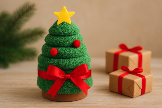 Christmas Creative Cake Towel Gift Washcloth: A Cute and Festive Christmas Tree Present