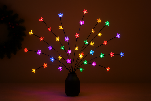 Enchanting Glow: The Multicolor LED Willow Branch Lamp for Magical Festive & Home Décor