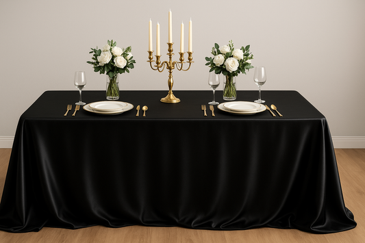 Elegance in Black: The Satin Tablecloth That Transforms Every Celebration