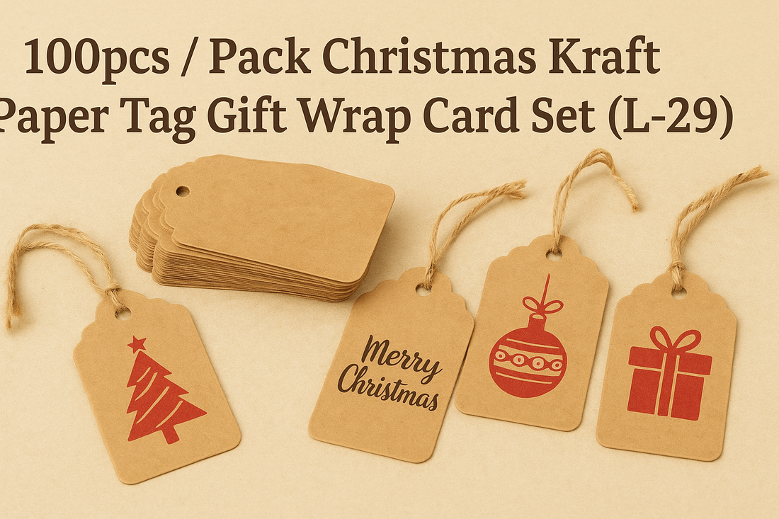 100pcs Christmas Kraft Paper Gift Tags (L-29) – Add a Personalized and Festive Touch to Every Holiday Present