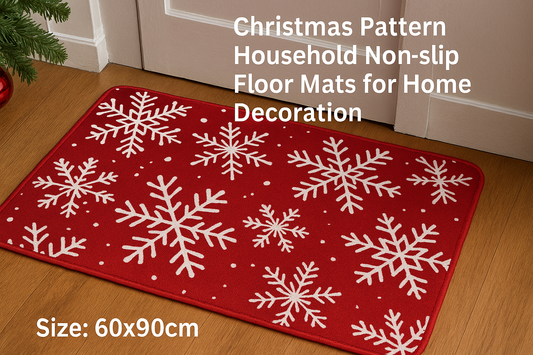 Christmas Pattern Household Non-slip Floor Mats for Home Decoration (Snowflake) – Festive Comfort in Every Step