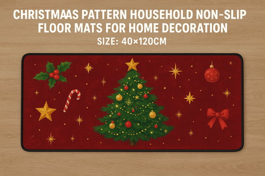 Festive Elegance: Christmas Pattern Non-Slip Floor Mat for Holiday Home Décor (40×120cm)