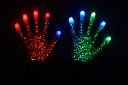 1 Pair Sequins Glowing Gloves LED Flash Gloves: Light Up Halloween, Christmas, and Every Celebration with Sparkle and Style